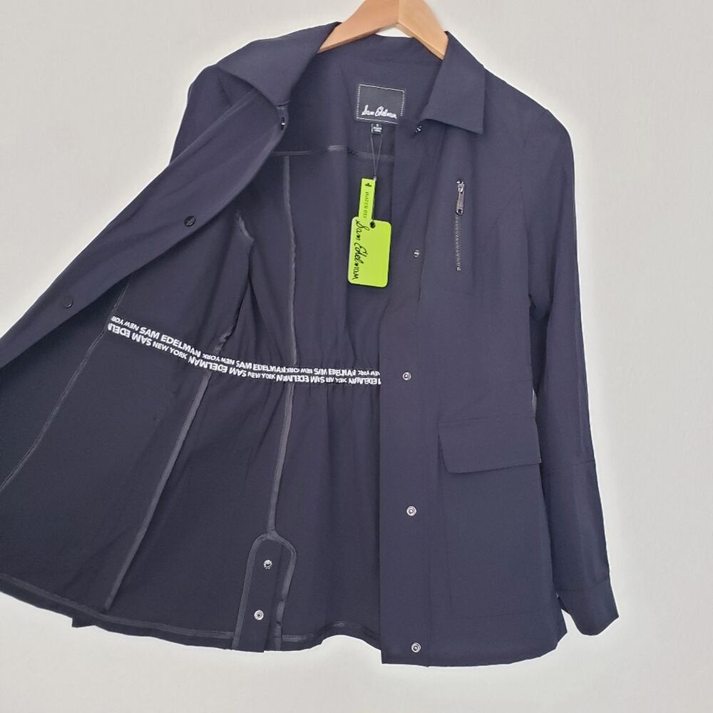 Sam Edelman Black Waterproof Lightweight Shirt-Jacket Shacket Rain Coat Small - Picture 10 of 12
